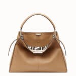 Fendi Beige Calfskin/Sheepskin Peekaboo X-Lite Bag