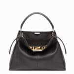 Fendi Black Calfskin/Sheepskin Peekaboo X-Lite Bag