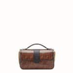 Fendi Black Leather/FF Pattern Double F Bag 2