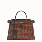 Fendi Brown/Black Patent Medium Peekaboo Defender Bag 1