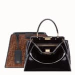 Fendi Brown/Black Patent Medium Peekaboo Defender Bag 2