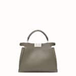 Fendi Gray Leather/Python Medium Peekaboo Essential Bag