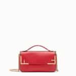 Fendi Red Leather/FF Pattern Double F Bag 1