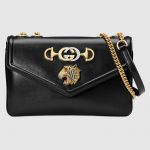 Gucci Black Tiger Head Medium Shoulder Bag