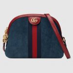 Gucci Blue Suede Ophidia Small Dome Shoulder Bag
