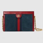 Gucci Blue Suede Ophidia Small Shoulder Bag