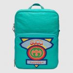 Gucci Bright Blue Nylon 80s Medium Backpack Bag
