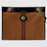 Gucci Brown Suede Tiger Head Large Tote Bag