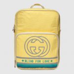 Gucci Light Yellow Nylon Interlocking G Medium Backpack Bag