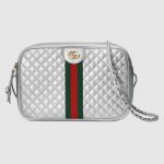 Gucci Silver Laminated Small Shoulder Bag
