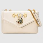 Gucci White Tiger Head Medium Shoulder Bag