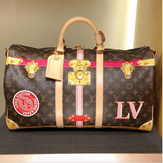 Louis Vuitton Keepall Bandouliere 45 Damier Nemeth Red Rope