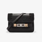 Proenza Schouler Black Crochet PS11 Mini Classic Bag