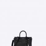 Saint Laurent Black Embossed Crocodile Shiny Sac De Jour Nano Bag