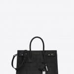 Saint Laurent Black Embossed Crocodile Suede Sac De Jour Small Bag