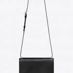 Saint Laurent Black Shiny Python Domino Medium Bag
