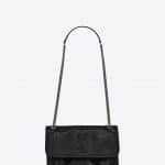 Saint Laurent Black Stamped Crocodile Patent Niki Baby Bag