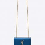 Saint Laurent Blue Glittery Patent Kate Small Bag