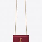 Saint Laurent Pink Glittery Patent Kate Small Bag