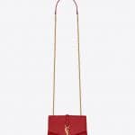 Saint Laurent Red Matelassé Sulpice Small Bag