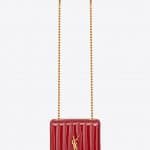 Saint Laurent Red Patent Matelassé Vicky Small Chain Bag