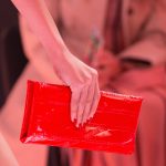 Balenciaga Red Patent Monogram Embossed Clutch Bag - Spring 2019
