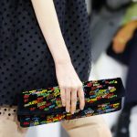 Celine Black Multicolor Embroidered Clutch Bag - Spring 2019