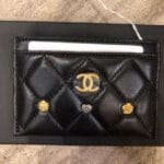 Chanel Black 18K Charms Card Holder