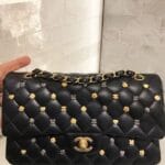 Chanel Black 18K Charms Medium Classic Flap Bag