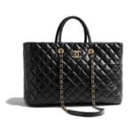 Chanel Black Aged Calfskin Coco Allure Large Shopping Bag