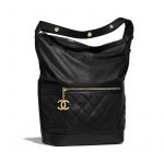 Chanel Black Calfskin Casual Style Small Hobo Bag