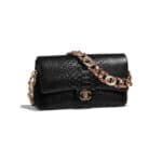 Chanel Black Python:Lambskin:Strass:Resin Flap Bag