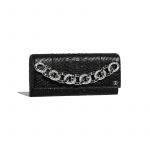 Chanel Black Python:Strass Clutch Bag