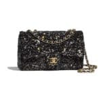 Chanel Black Sequined Flap Bag