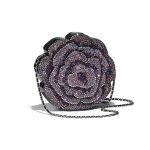 Chanel Black:Purple Evening In The Forest Camellia Evening Bag
