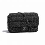 Chanel Black:Silver Tweed Flap Bag