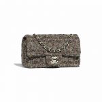 Chanel Brown:Purple:Gold Tweed Mini Flap Bag