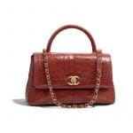 Chanel Dark Red Alligator Small Coco Handle Bag