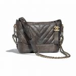 Chanel Dark Silver:Gold Chevron Gabrielle Small Hobo Bag