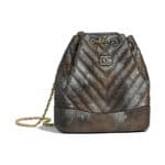 Chanel Dark Silver:Gold Metallic Grained Goatskin Gabrielle Small Backpack Bag