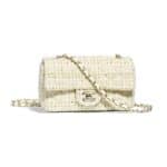 Chanel Ecru:White Tweed Classic Flap Mini Bag