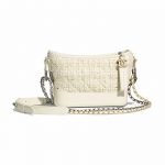 Chanel Ecru:White Tweed Gabrielle Small Hobo Bag