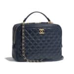 Chanel Navy Blue CC Vanity Case Large Bag