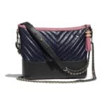 Chanel Navy Blue:Charcoal:Pink Aged Calfskin Gabrielle Hobo Bag