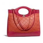 Chanel Orange/Red Lambskin Chanel 31 Medium Shopping Bag