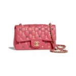 Chanel Pink 18K Charms Classic Flap Mini Bag