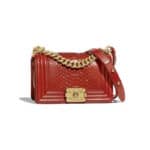 Chanel Red Python Boy Chanel Small Flap Bag