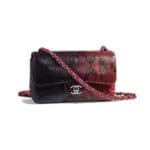 Chanel Red:Black:Purple Python Classic Flap Mini Bag