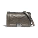 Chanel Silver Studded Boy Chanel Old Medium Flap Bag