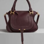 Chloe Burnt Brown Small Grain Calfskin Marcie Top Handle Bag